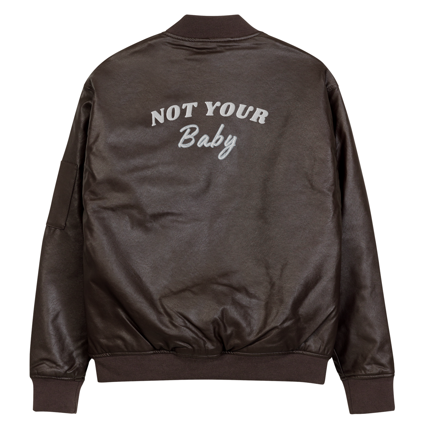 Not Your Baby Leather Bomber Jacket