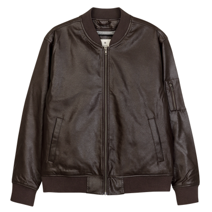 Stay Real Leather Bomber Jacket