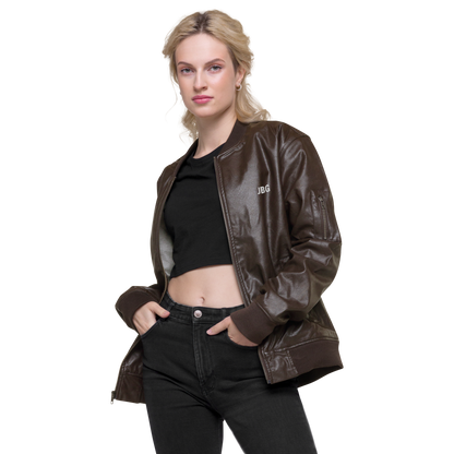 Bad Girls Club Leather Bomber Jacket