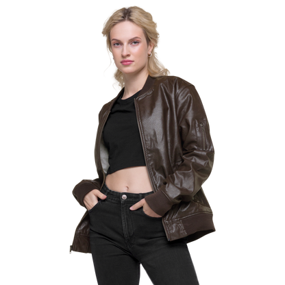 Not Your Baby Leather Bomber Jacket