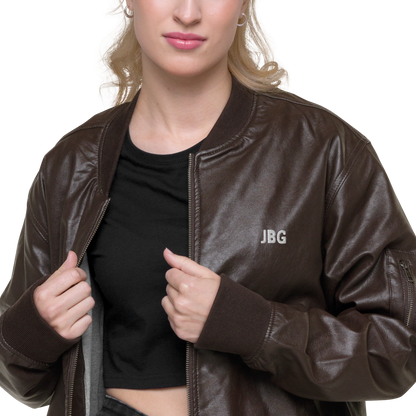 Bad Girls Club Leather Bomber Jacket