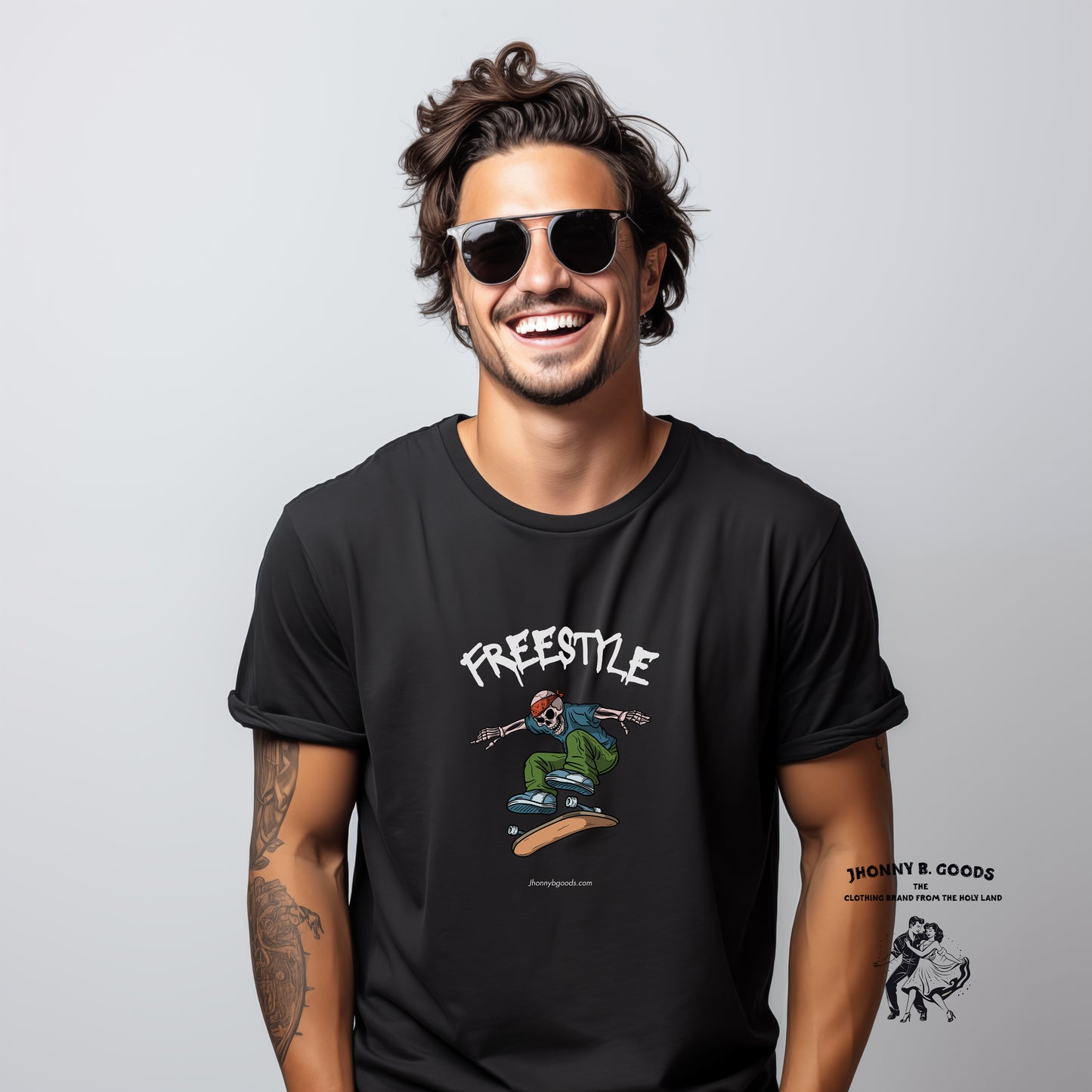 picture of young man wearing black skate shirt