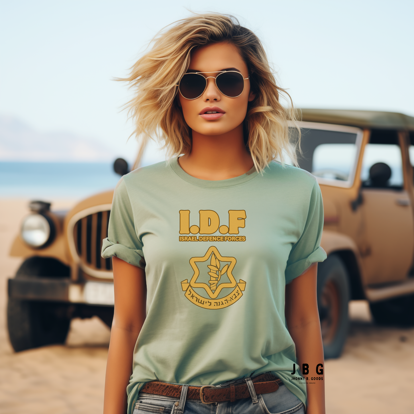 Vintage IDF logo women's garment-dyed heavyweight t-shirt