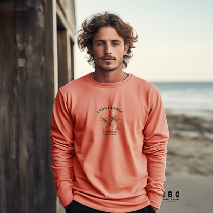 Langi Langi Zanzibar Beach Club Embroidered men Premium Sweatshirt