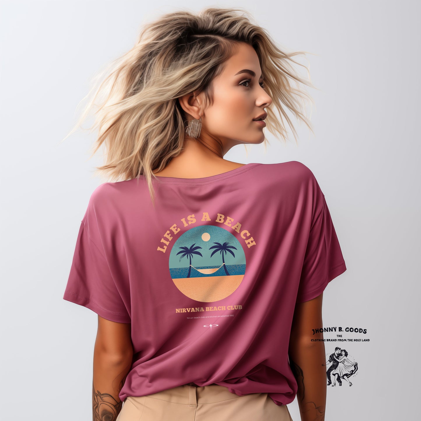 Life Is A Beach women's garment-dyed heavyweight t-shirt