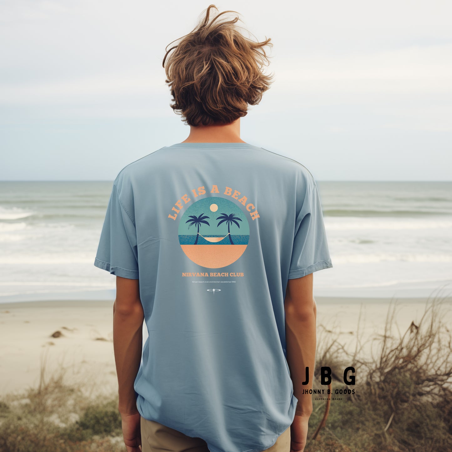 Life Is A Beach men garment-dyed heavyweight t-shirt