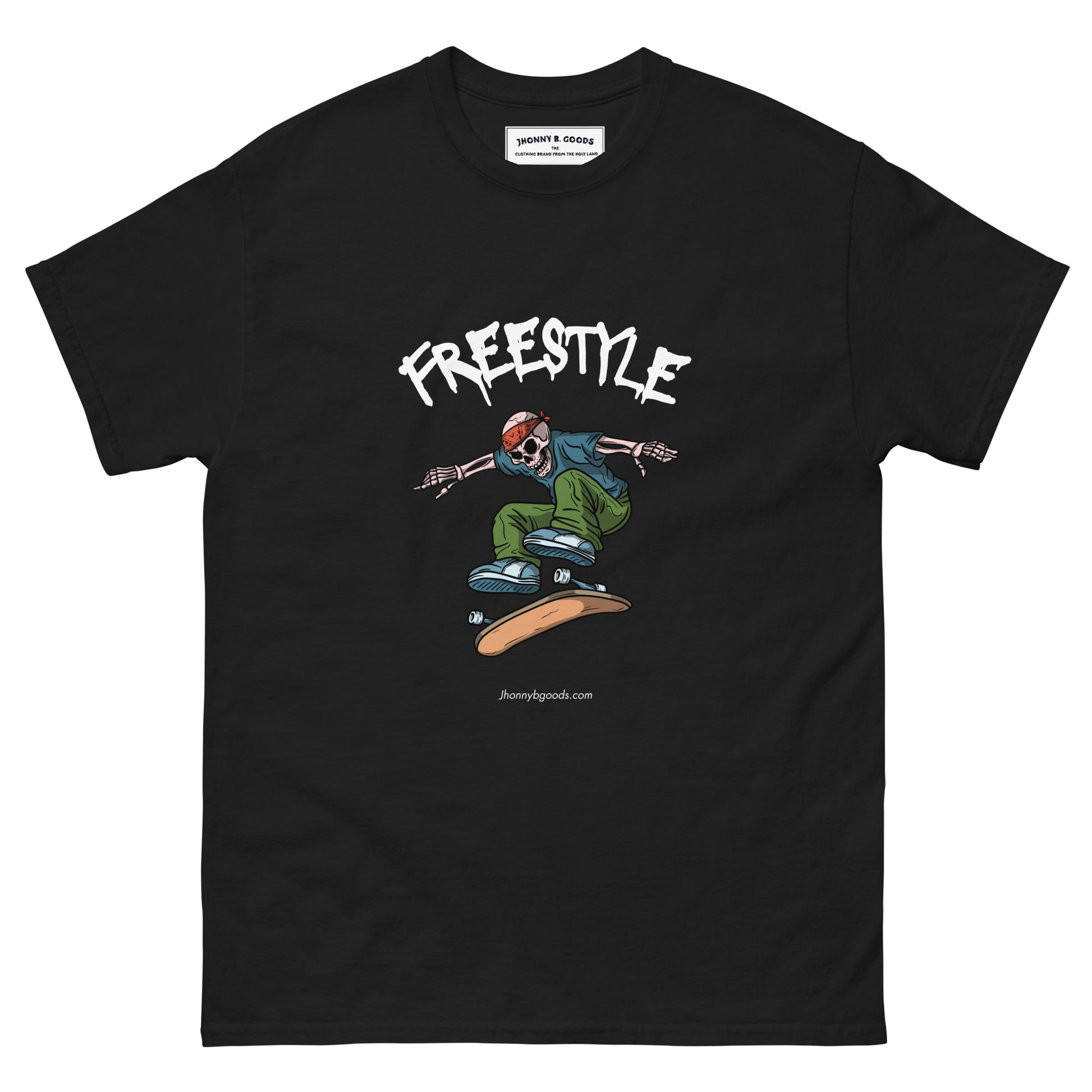 freestyle black skateboarding tee