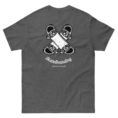 greay skateboarding tee shirt