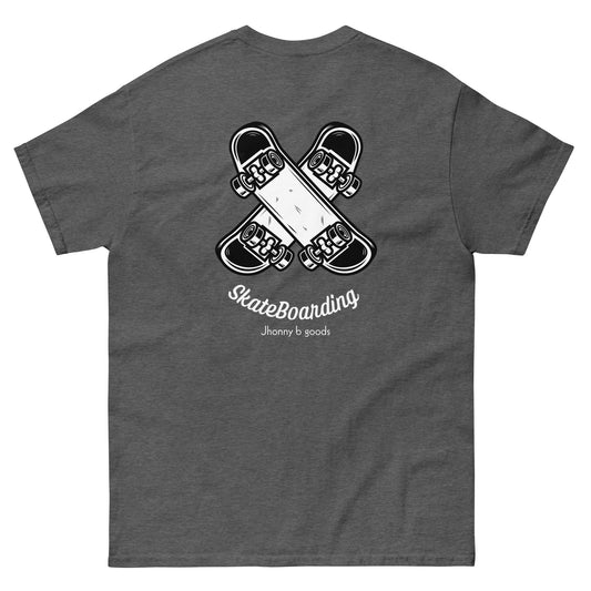 greay skateboarding tee shirt