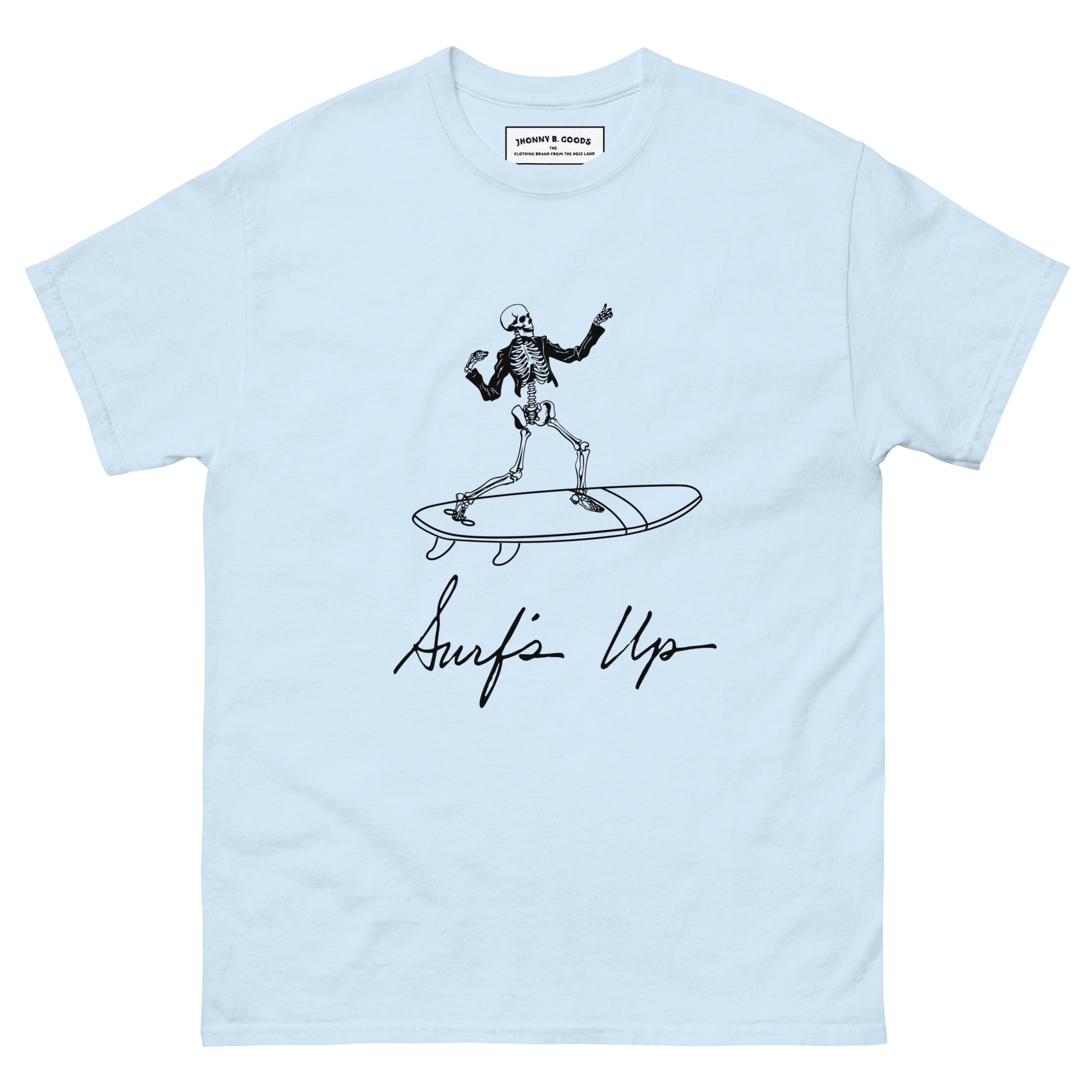 picture of light blue surfsyle t-shirt