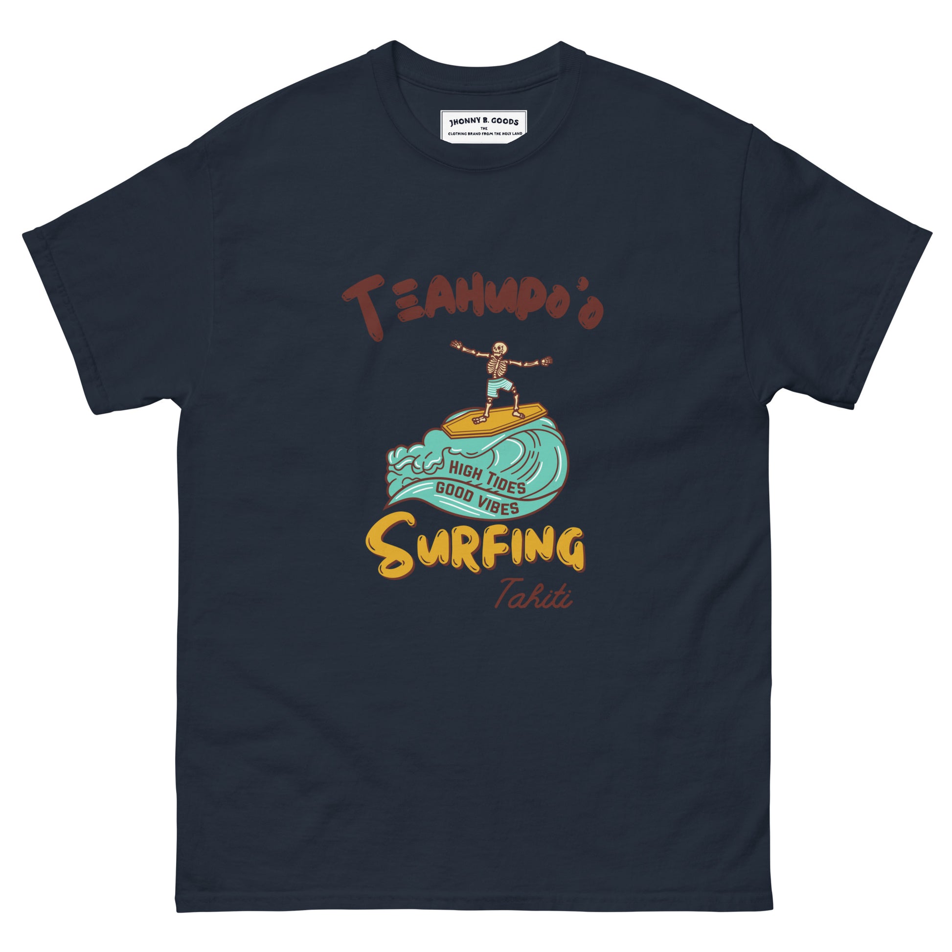 navy blue surf tee shirt