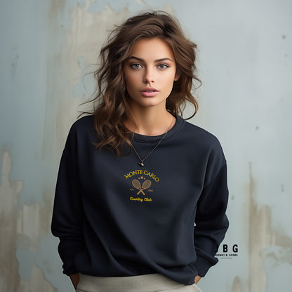 Monte Carlo Tennis Club Embroidered women's Premium Sweatshirt