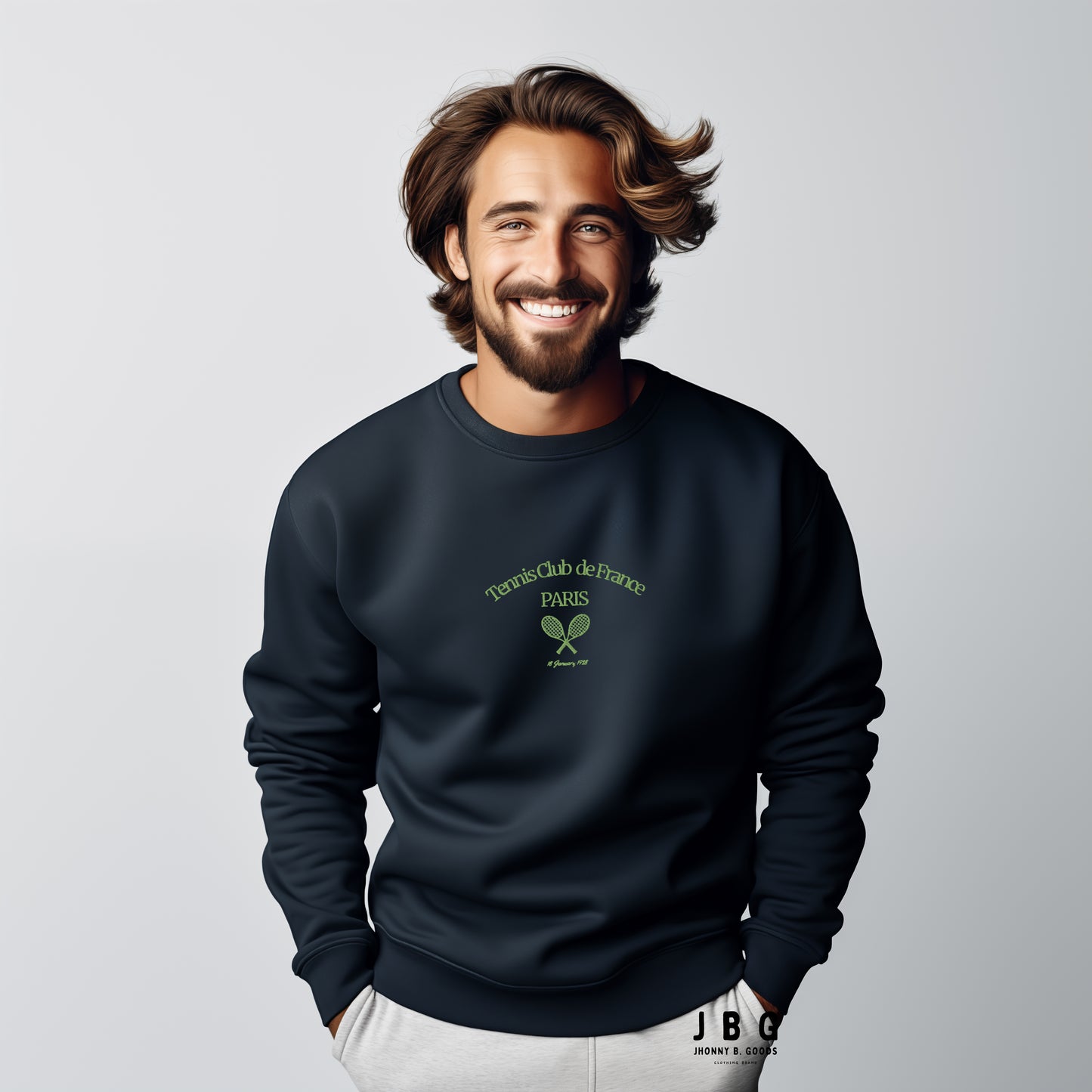 Paris Tennis Club Embroidered men Premium Sweatshirt