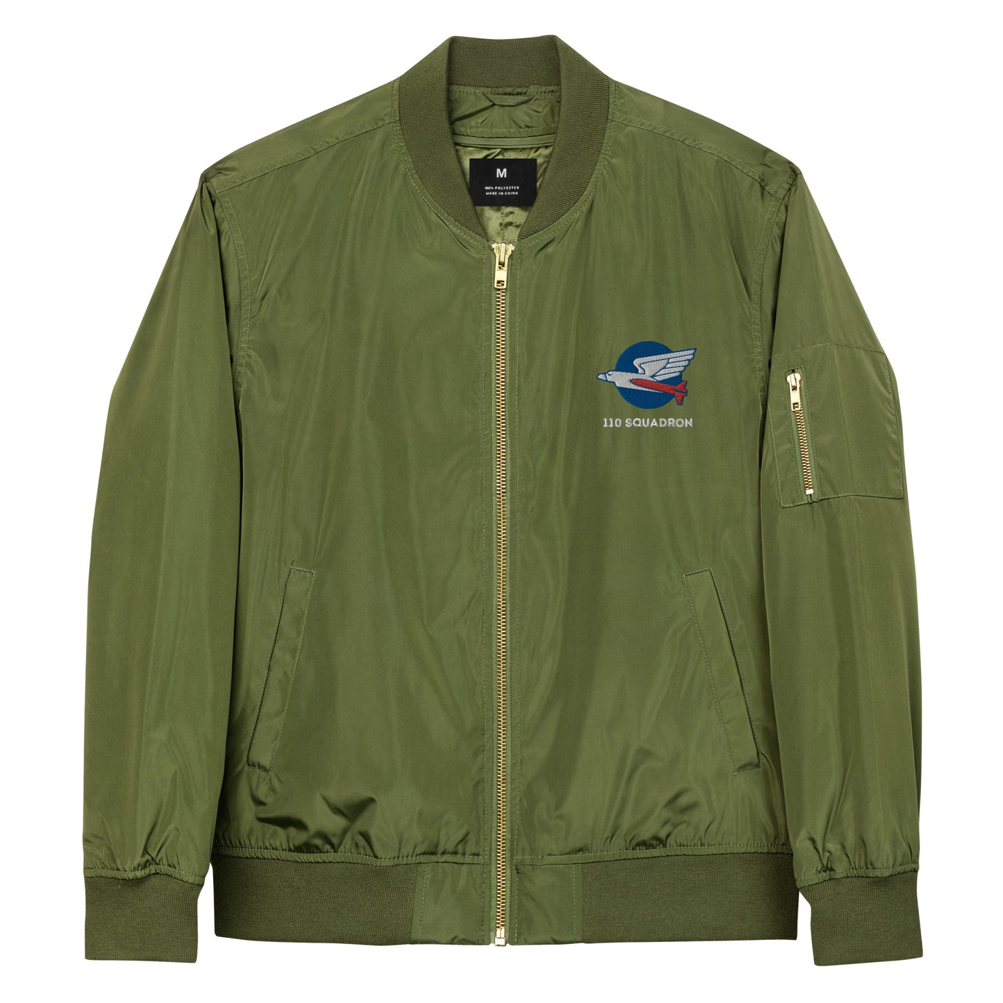 110 f-16 kniths of the north squadron Premium recycled bomber jacket