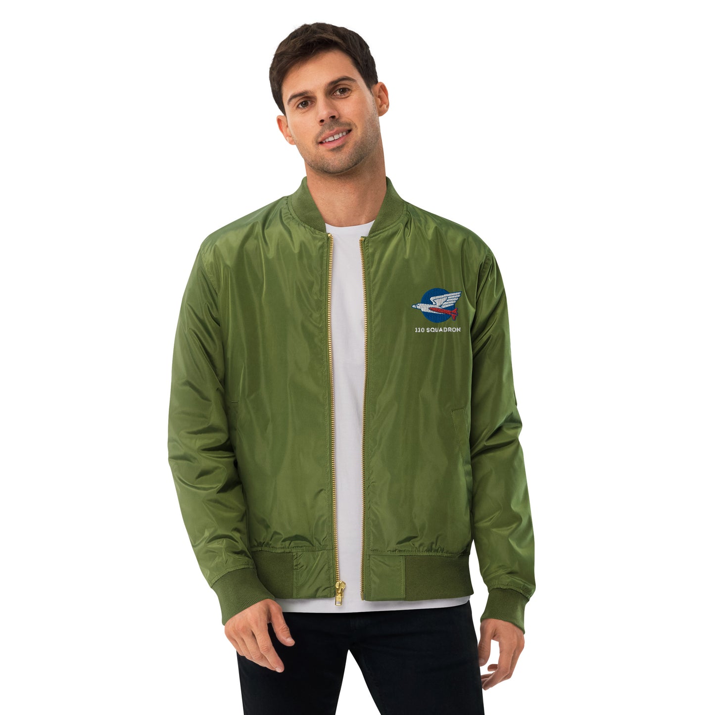 110 f-16 kniths of the north squadron Premium recycled bomber jacket