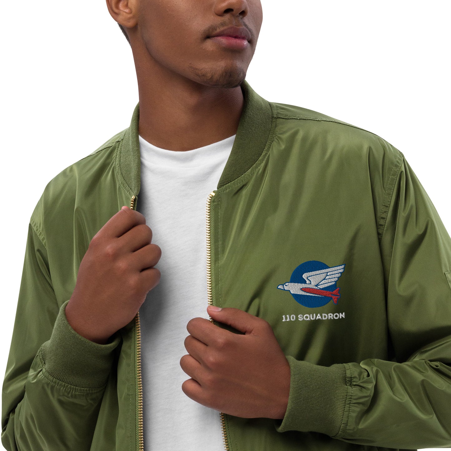 110 f-16 kniths of the north squadron Premium recycled bomber jacket