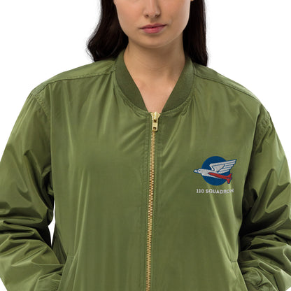 110 f-16 kniths of the north squadron Premium recycled bomber jacket