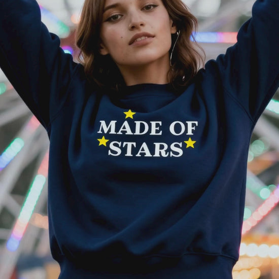 young woman wearing JBG Embroiderd sweatshirt 