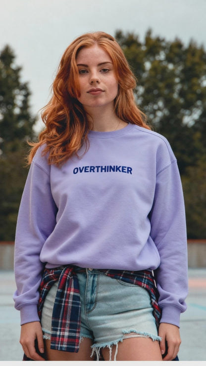 Overthinker - Women's embroidered vintage washed sweatshirt