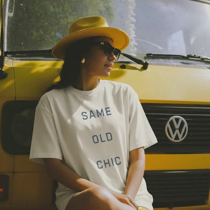 Same Old Chic - Embroidered Oversized faded t-shirt