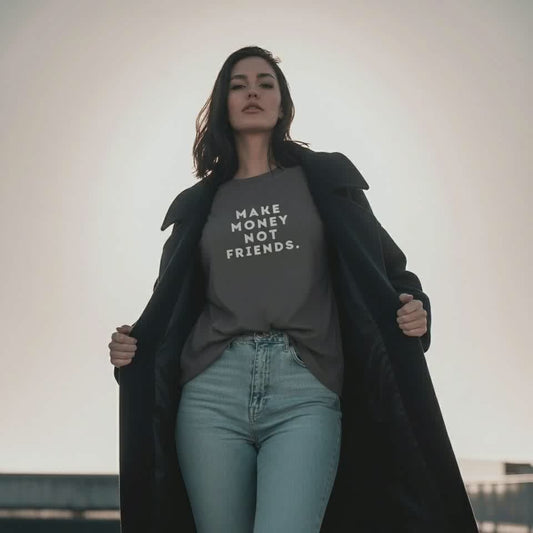 Make Money Not Friends Oversized faded t-shirt