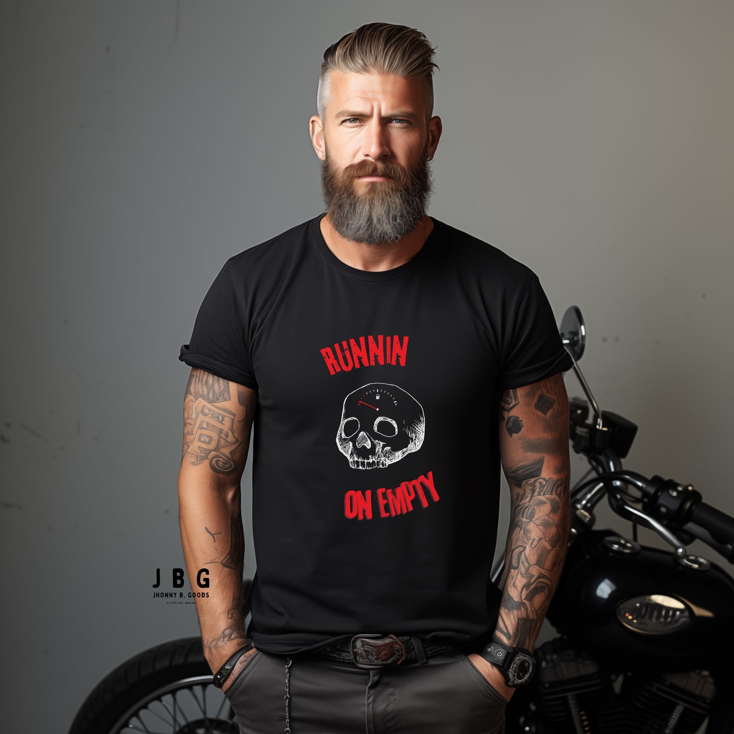 Runnin on empty men garment-dyed heavyweight t-shirt