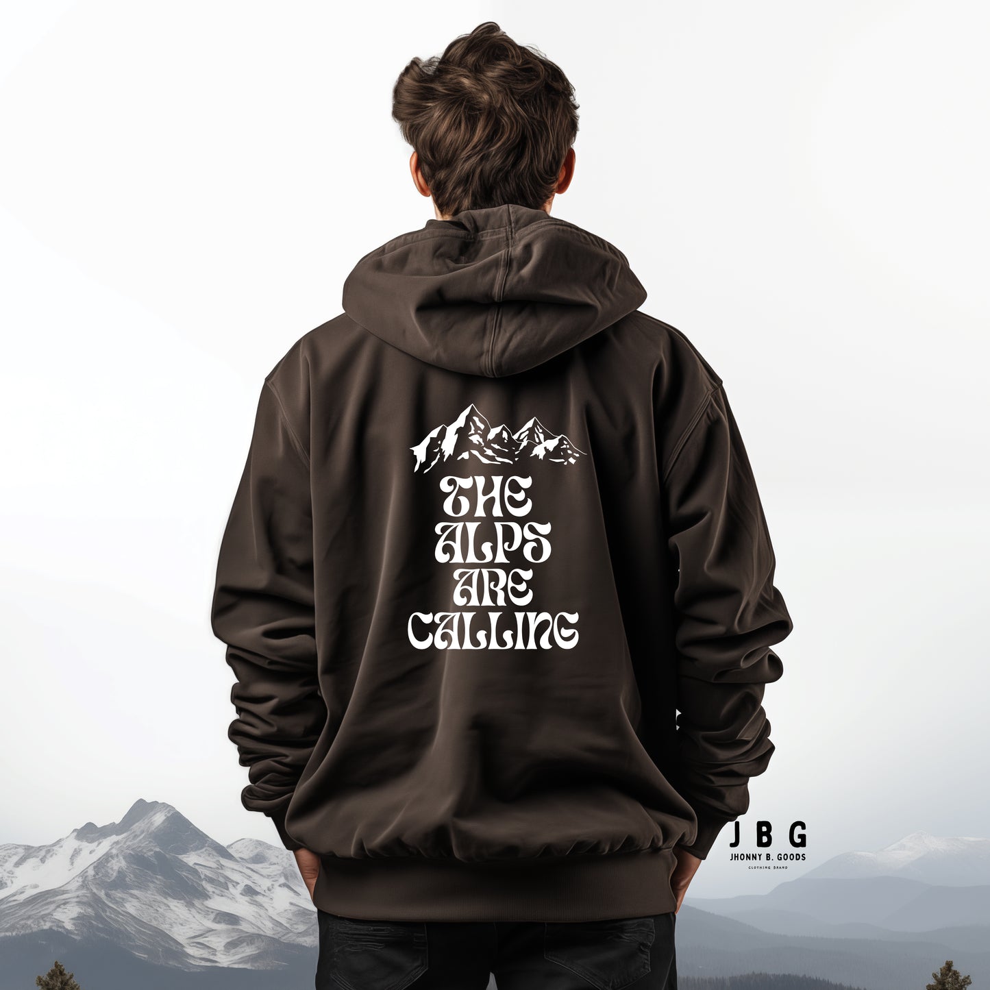 The Alps Are Calling men midweight hoodie