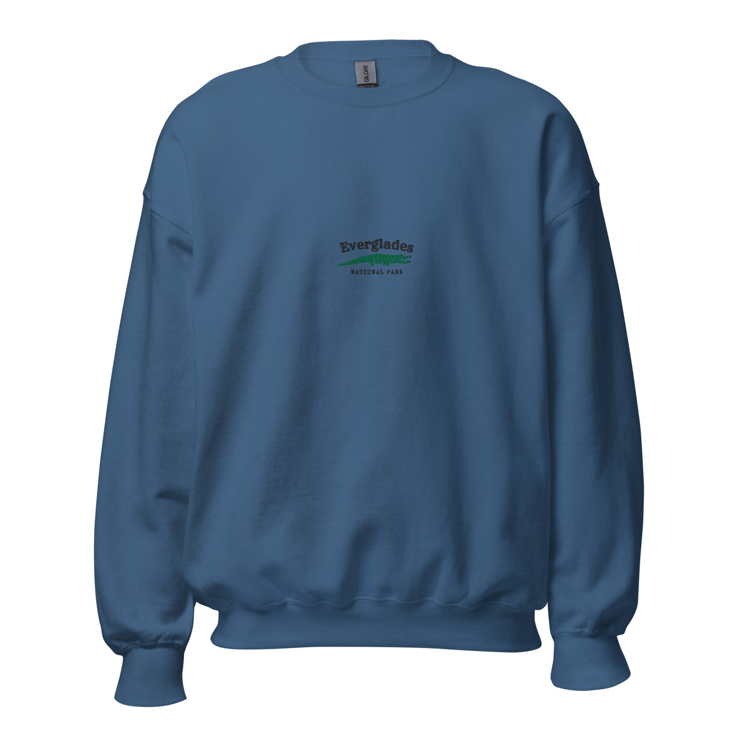 picture of royal blue embroidered everglades crocodile sweatshirt