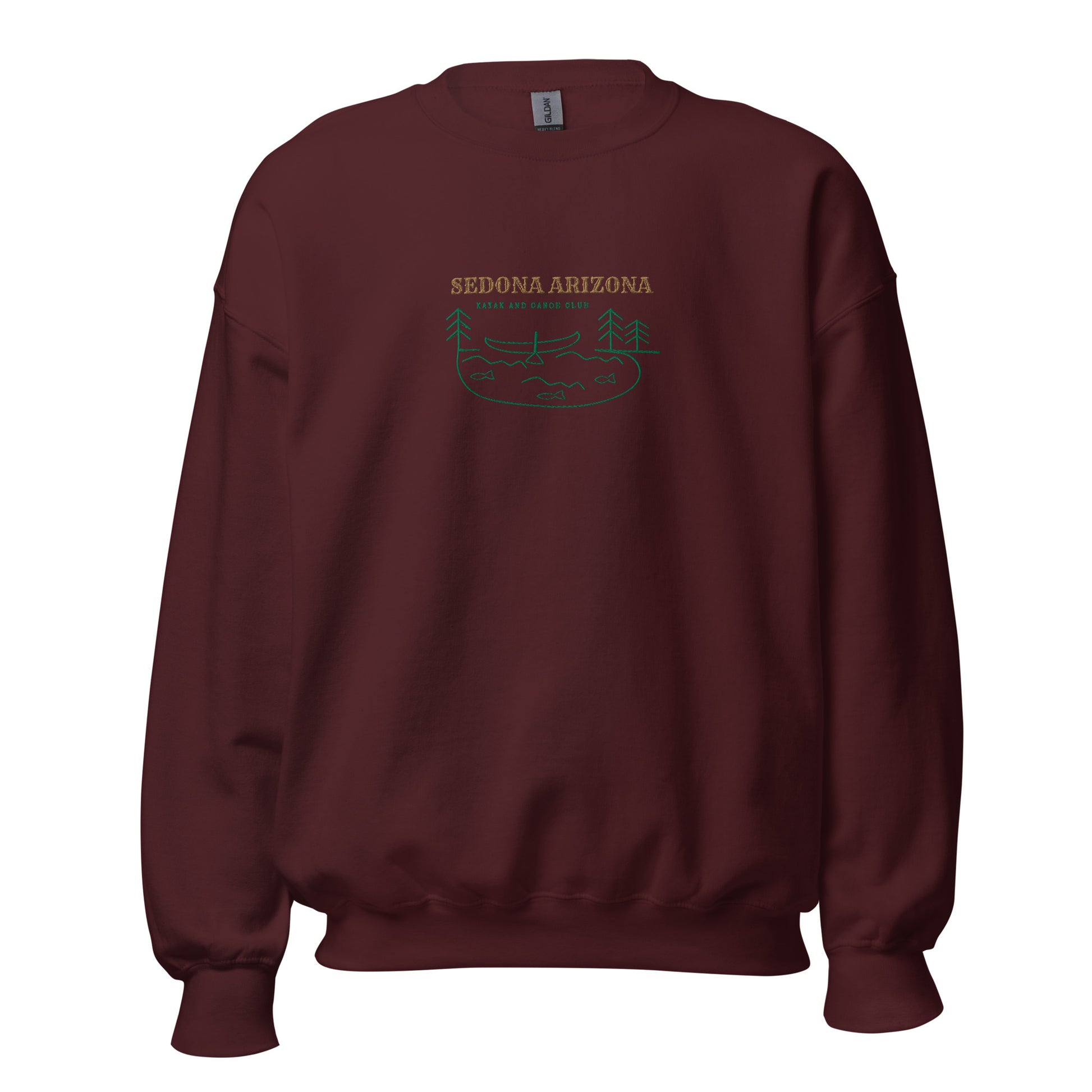 womens crew-neck sweatshirt maroon color