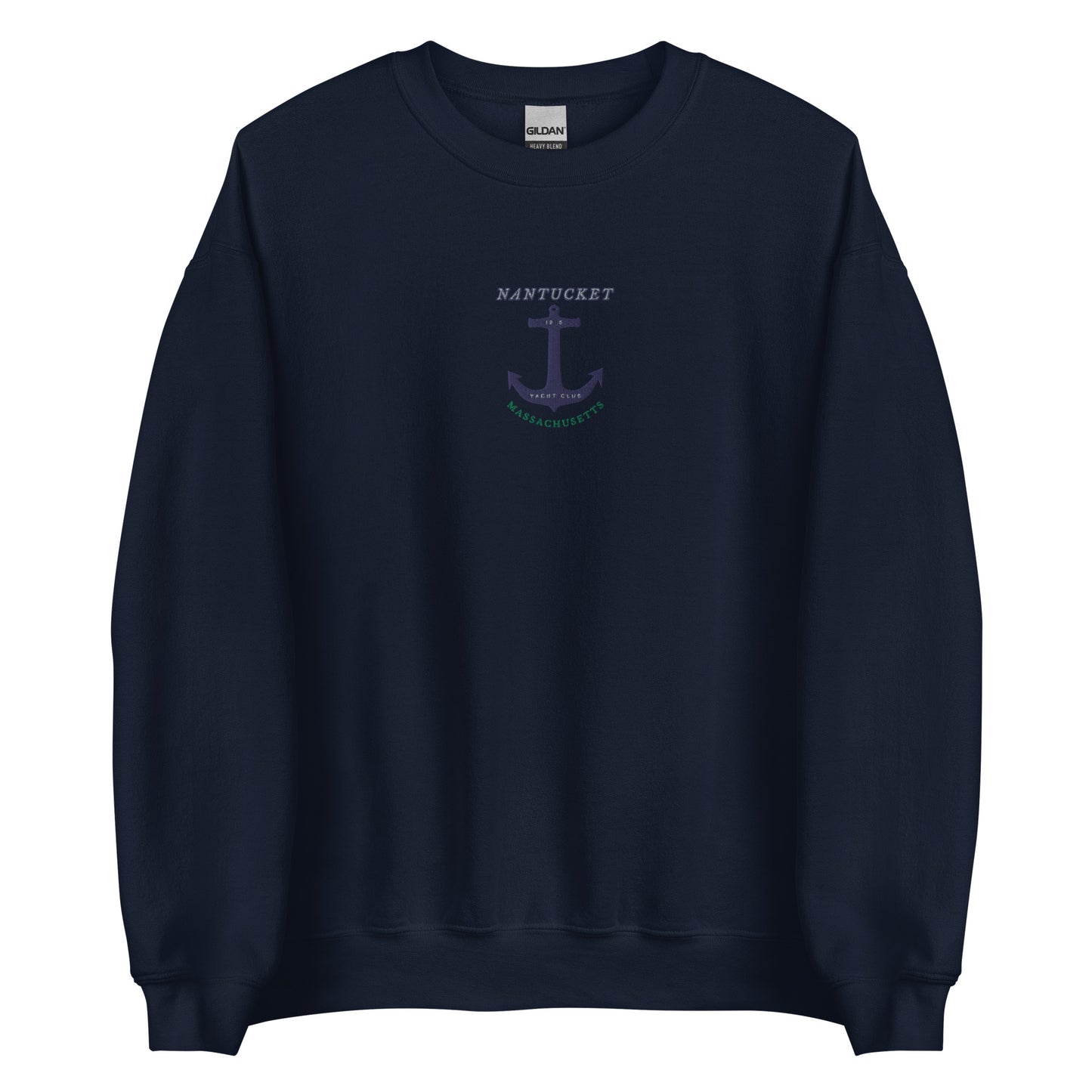 picture of navy blue Nantucket embroidered sweatshirt 