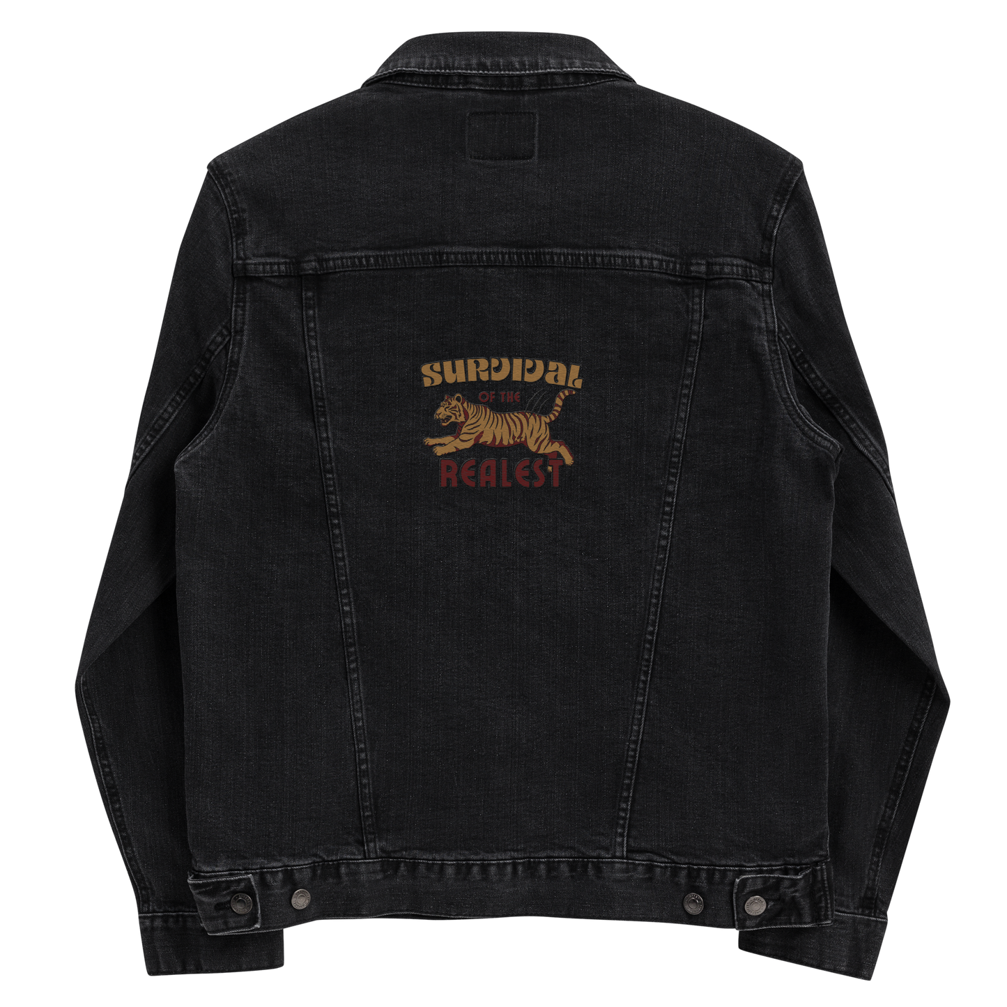 Survival of the Realest men's denim jacket