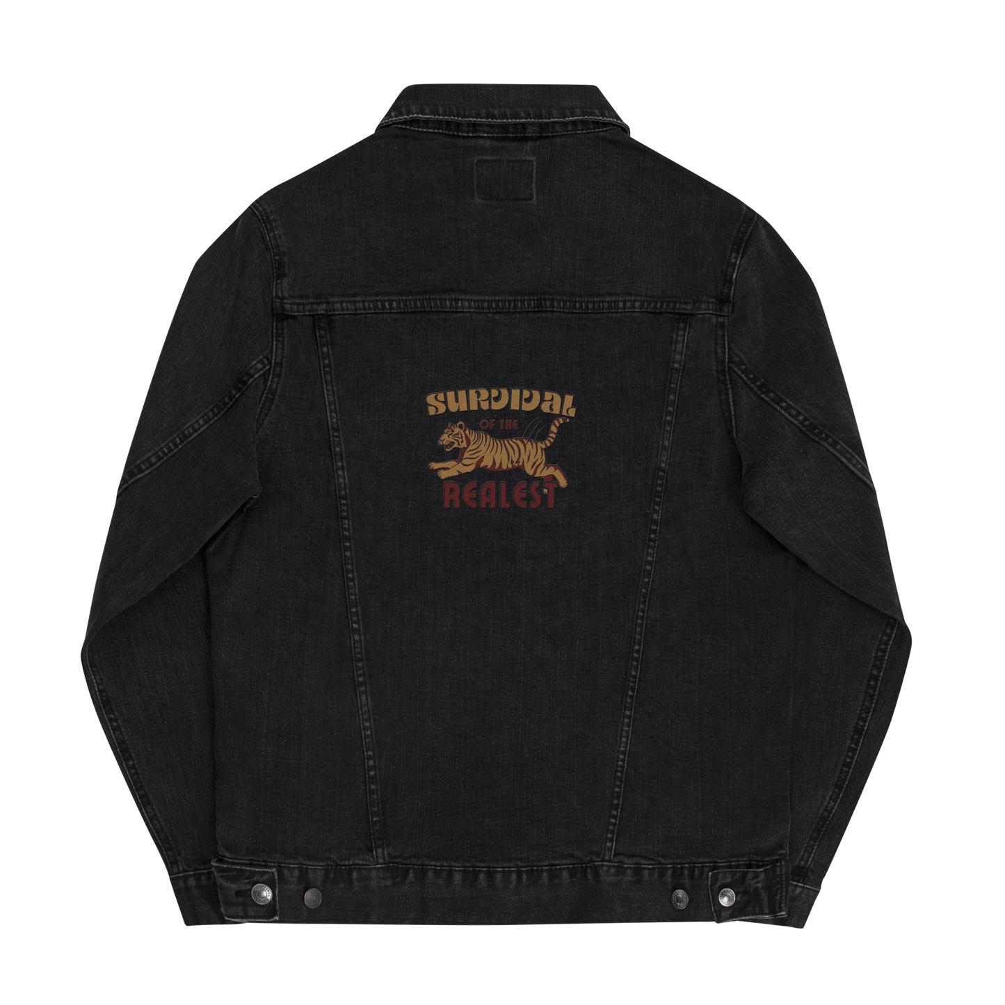 Survival of the Realest men's denim jacket