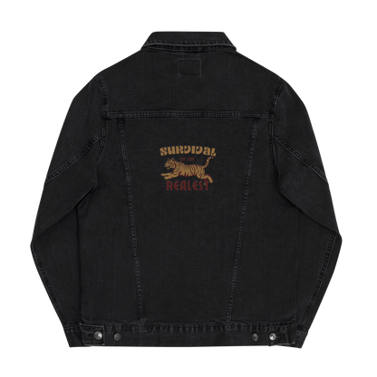 Survival of the Realest men's denim jacket