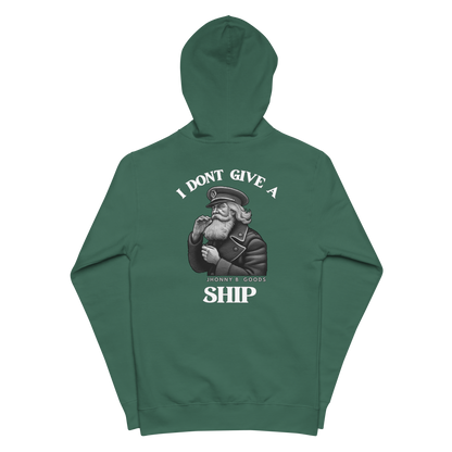 I Dont Give A Ship men's fleece zip up hoodie