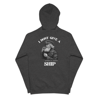 I Dont Give A Ship men's fleece zip up hoodie