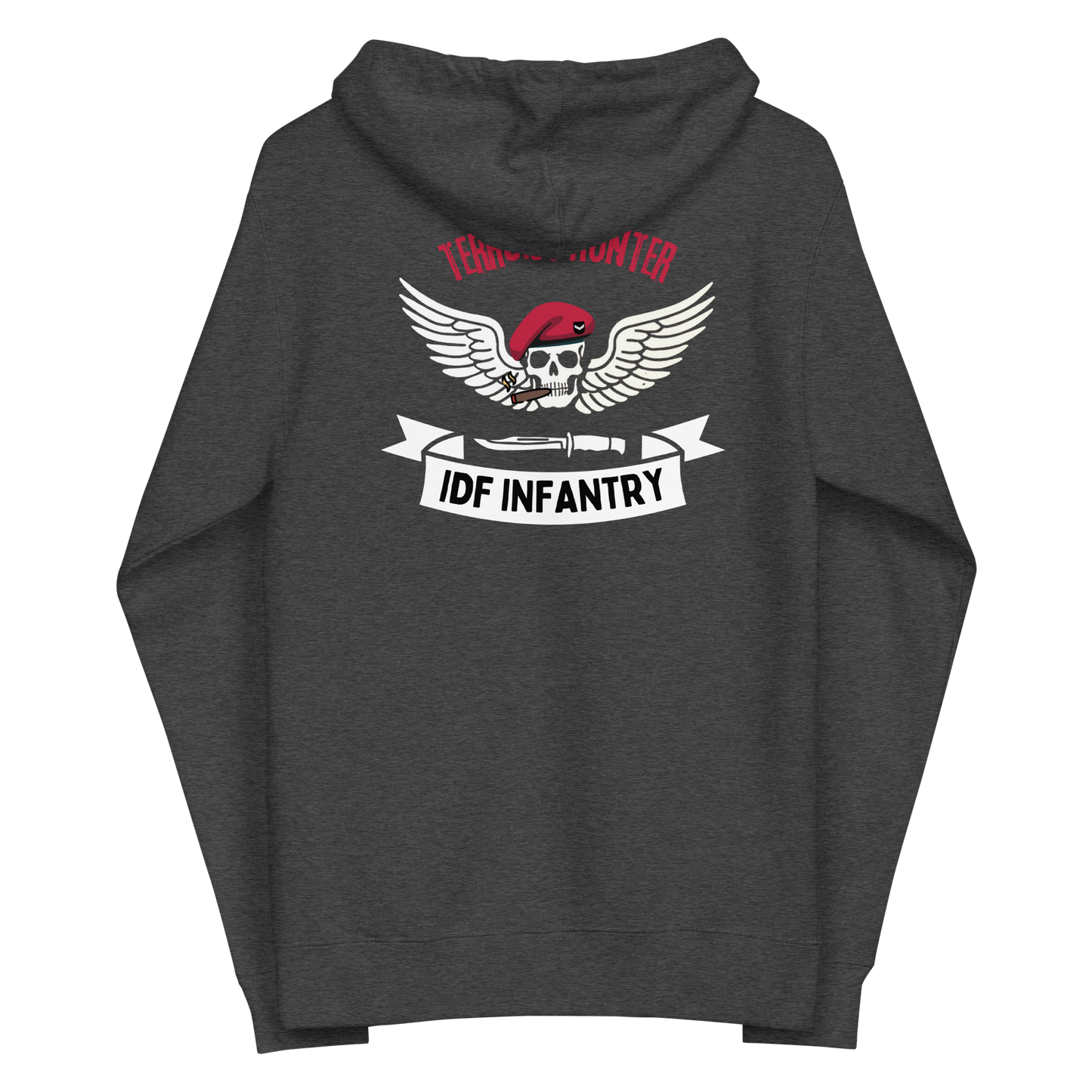 Terrorist Hunter men's fleece zip up hoodie