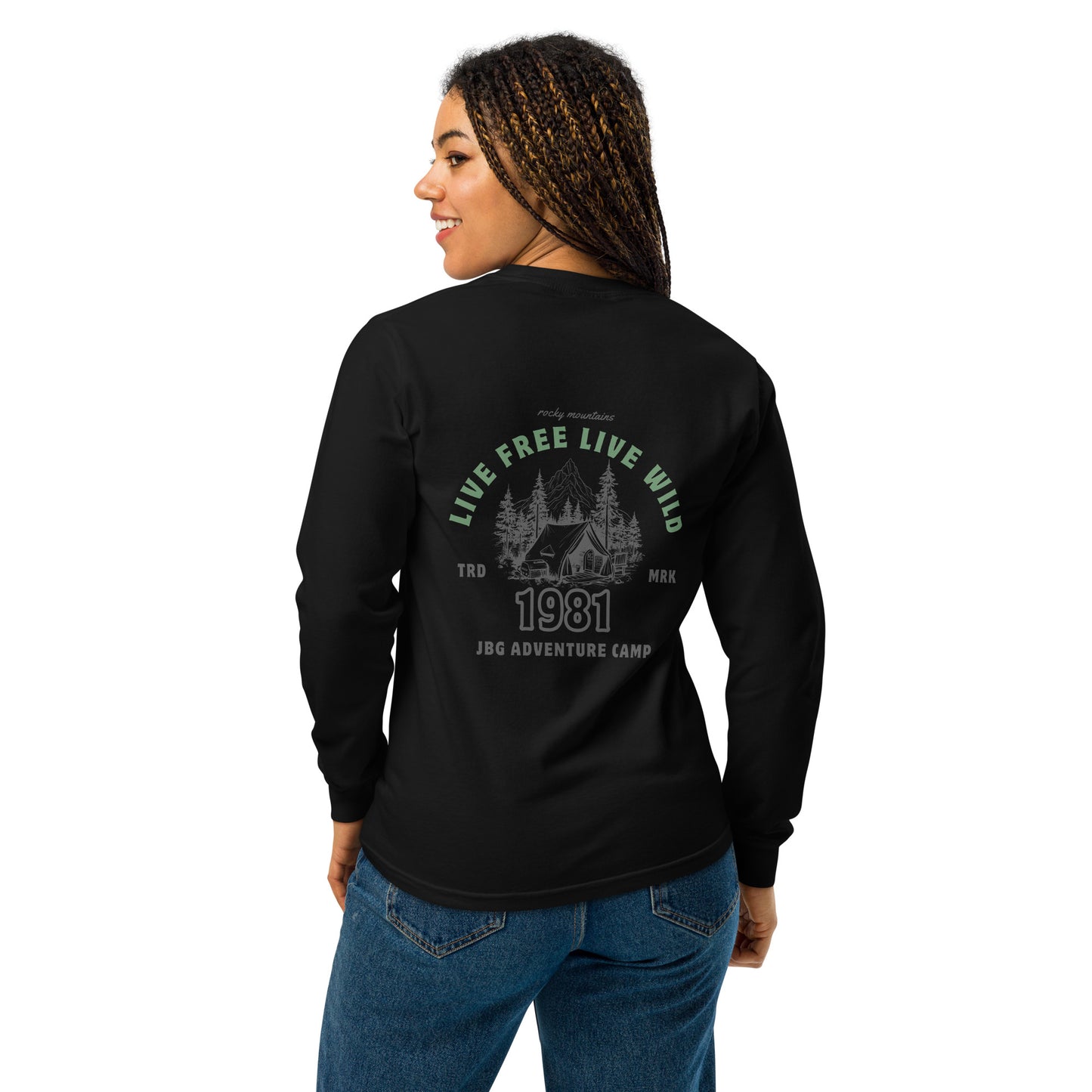 Rocky Mountains Camp Women's Garment-dyed heavyweight long-sleeve shirt