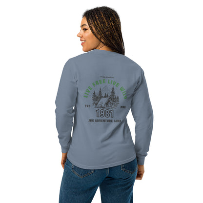 Rocky Mountains Camp Women's Garment-dyed heavyweight long-sleeve shirt