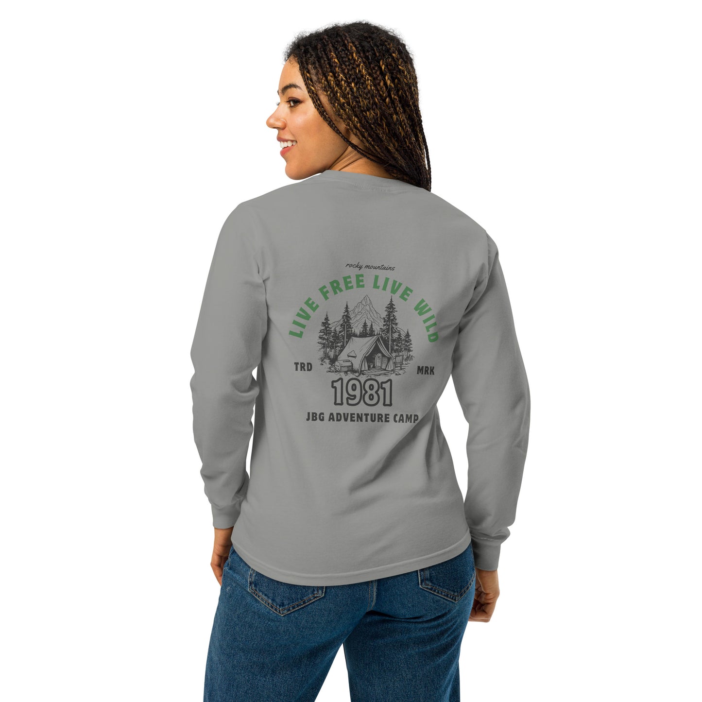 Rocky Mountains Camp Women's Garment-dyed heavyweight long-sleeve shirt