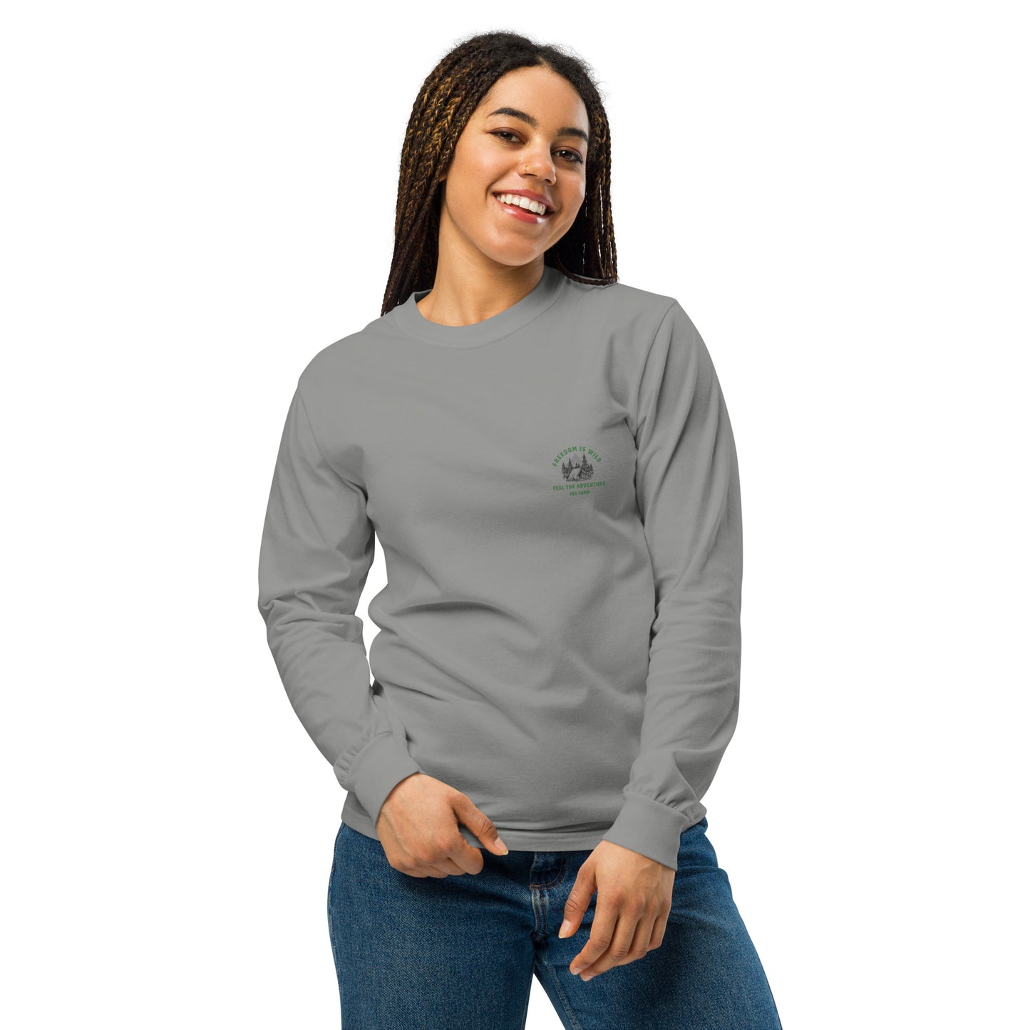 Rocky Mountains Camp Women's Garment-dyed heavyweight long-sleeve shirt