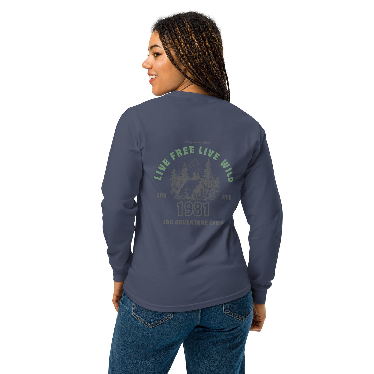 Rocky Mountains Camp Women's Garment-dyed heavyweight long-sleeve shirt