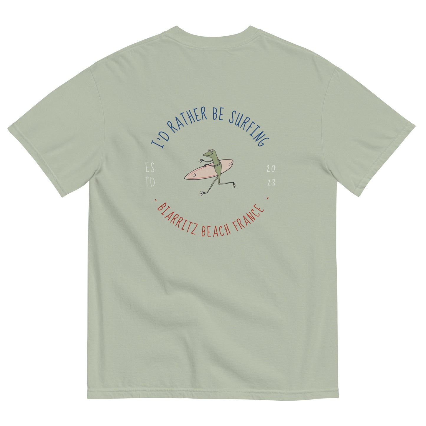 picture of light green surfing tee