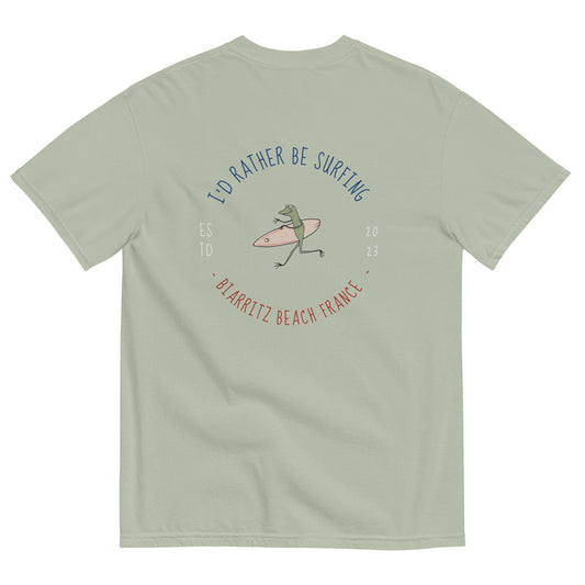 picture of light green surfing tee