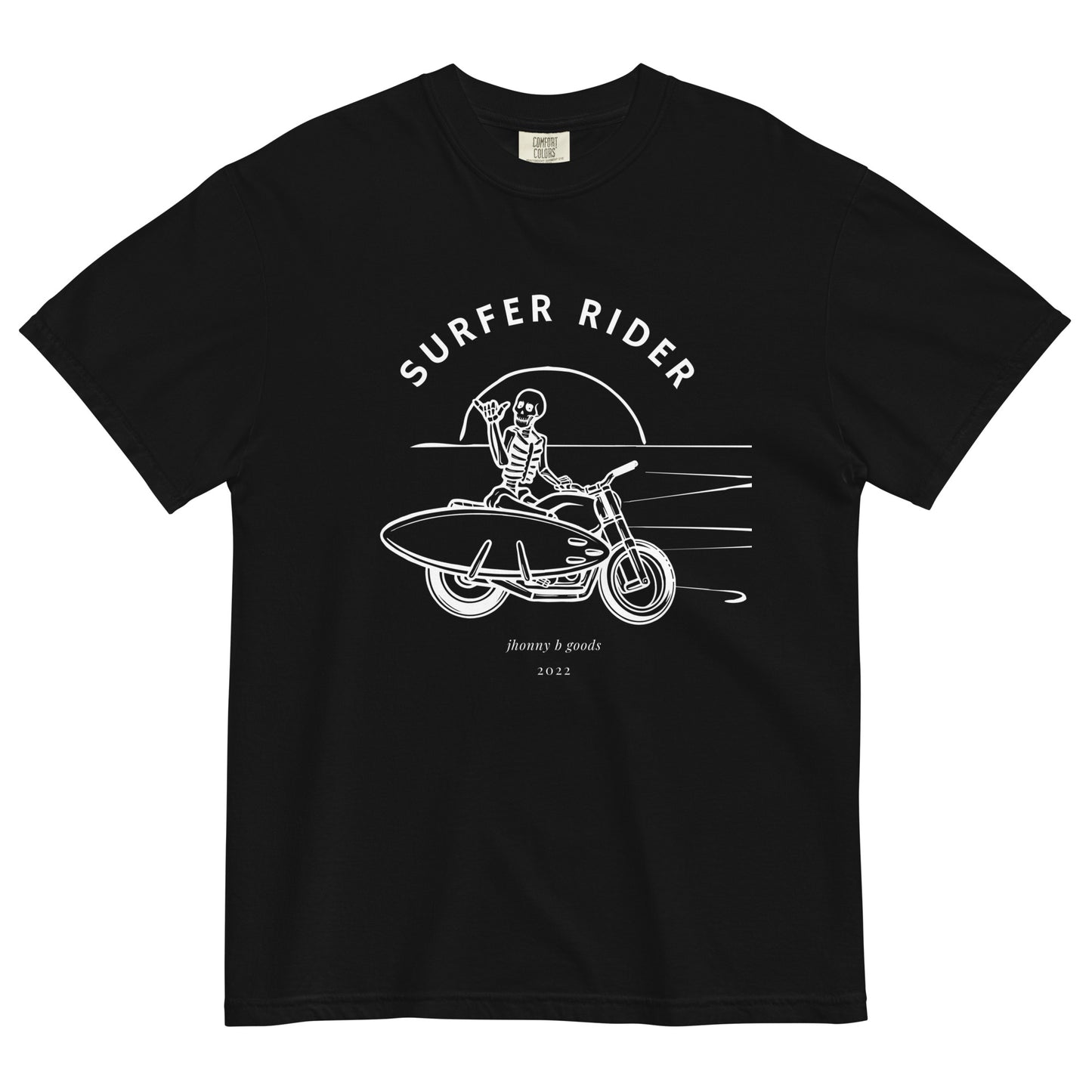 picture of black surfing n riding tee shirt