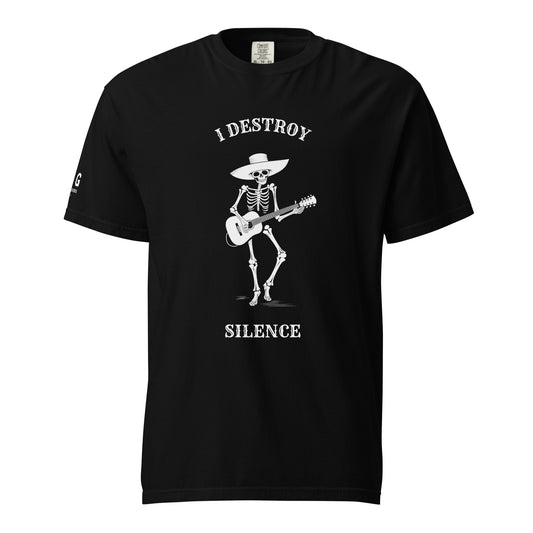 I Destroy Silence men's garment-dyed heavyweight t-shirt