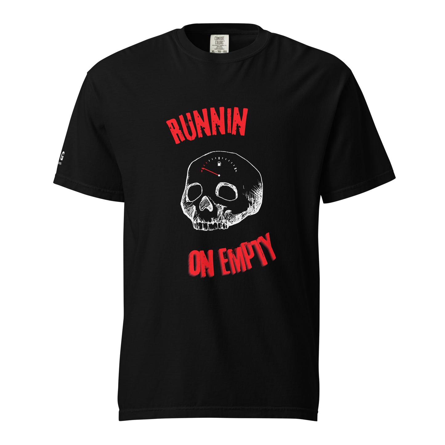 Runnin on empty men garment-dyed heavyweight t-shirt