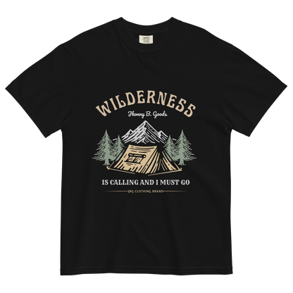 Men's Wilderness Is Calling garment-dyed heavyweight t-shirt