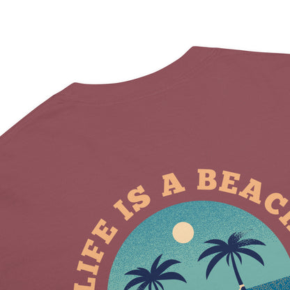 Life Is A Beach men garment-dyed heavyweight t-shirt