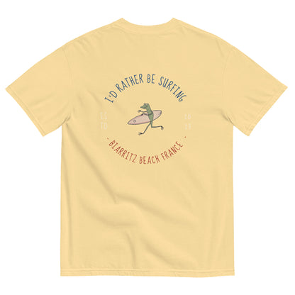 I'd Rather Be Surfing Biarritz men garment-dyed heavyweight t-shirt