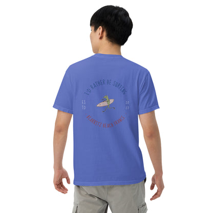 I'd Rather Be Surfing Biarritz men garment-dyed heavyweight t-shirt